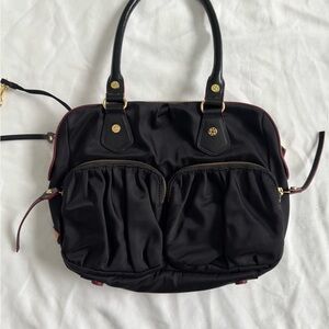 MZ Wallace Black Shoulder Bag with Gold Accents